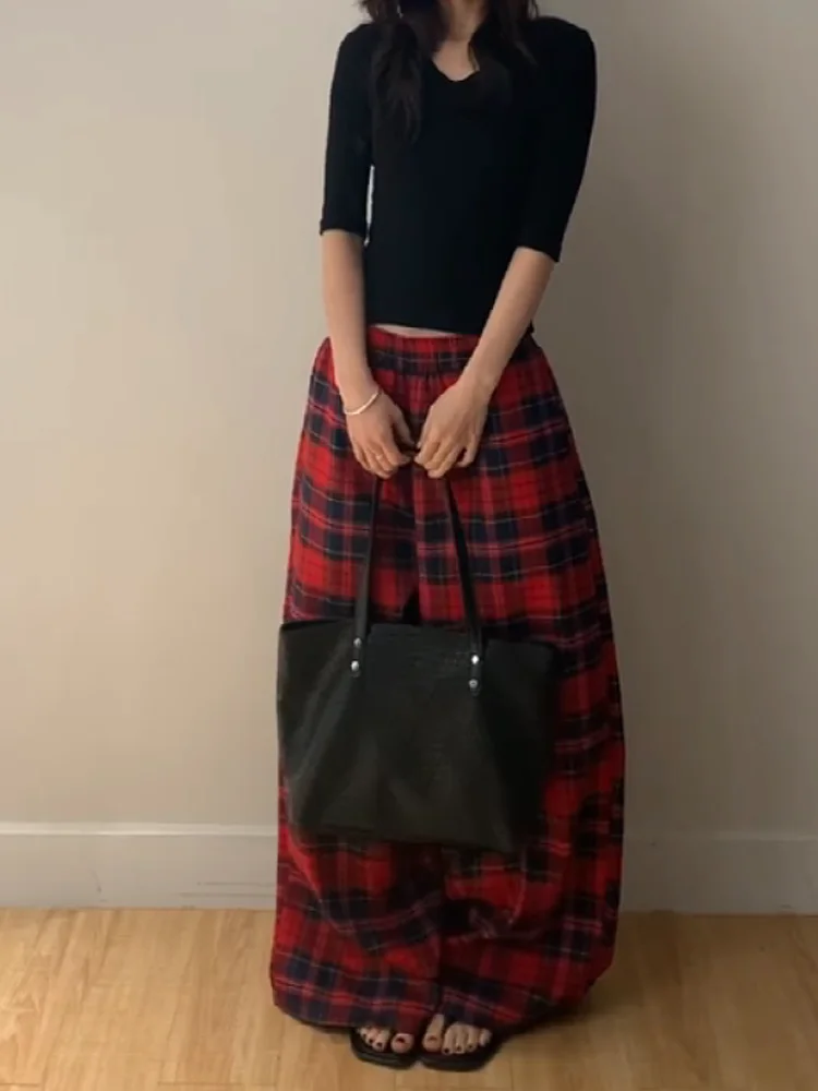 Loose Comfortable Red Plaid Wide Leg Casual Pants Women Spring Summer New Style Slimming Walking Straight Leg Sport Trousers
Loose Comfortable Red Plaid Wide Leg Casual Pants Women Spring Summer New Style Slimming Walking Straight Leg Sport Trousers
