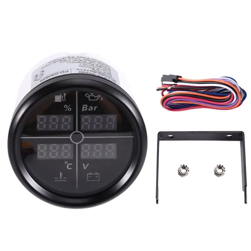 AB96-Digital Gauge 52Mm LED Car Boat Yacht Multi 4 In 1 0-190Ohm Fuel Level Gauge+ Oil Pressure+ Water Temp+ Voltmeter
AB96-Digital Gauge 52Mm LED Car Boat Yacht Multi 4 In 1 0-190Ohm Fuel Level Gauge+ Oil Pressure+ Water Temp+ Voltmeter