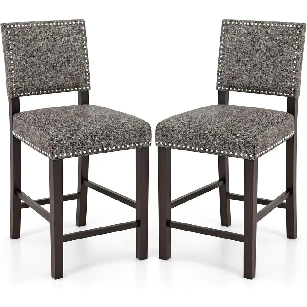 Set of 2 Upholstered Bar Stools, 26 Counter Height, Cushioned Seats, Wooden Legs, Suitable for Kitchen Island, Dining Room, Pub
Set of 2 Upholstered Bar Stools, 26 Counter Height, Cushioned Seats, Wooden Legs, Suitable for Kitchen Island, Dining Room, Pub