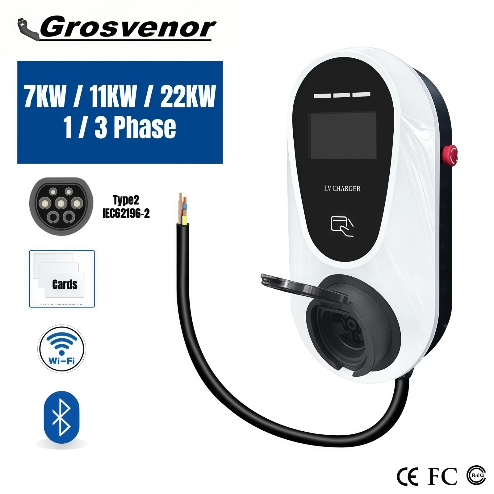New Wallbox Type 2 EV Charger 32A 22KW / 11KW / 7KW Electric Car Charging Station Type2 IEC62196 Socket Version with Card & APP
New Wallbox Type 2 EV Charger 32A 22KW / 11KW / 7KW Electric Car Charging Station Type2 IEC62196 Socket Version with Card & APP