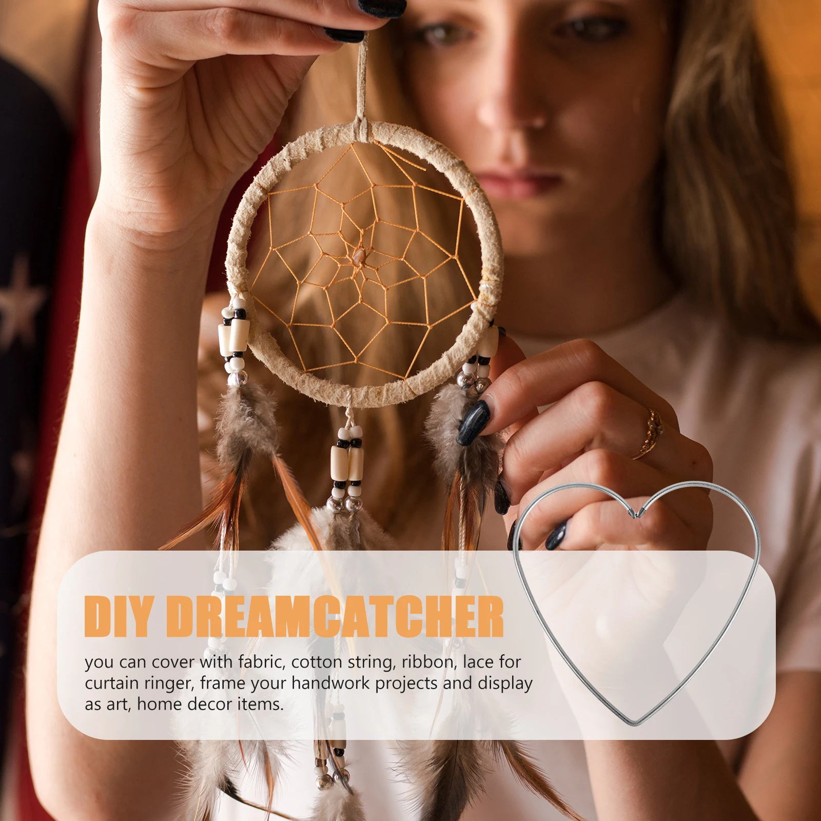 10pc HeartShaped DreamcatcherDIYCrafts LargeSize SmoothSurface Dreamcatcher Ring WallHanging HomeDecor MetalRings
10pc HeartShaped DreamcatcherDIYCrafts LargeSize SmoothSurface Dreamcatcher Ring WallHanging HomeDecor MetalRings