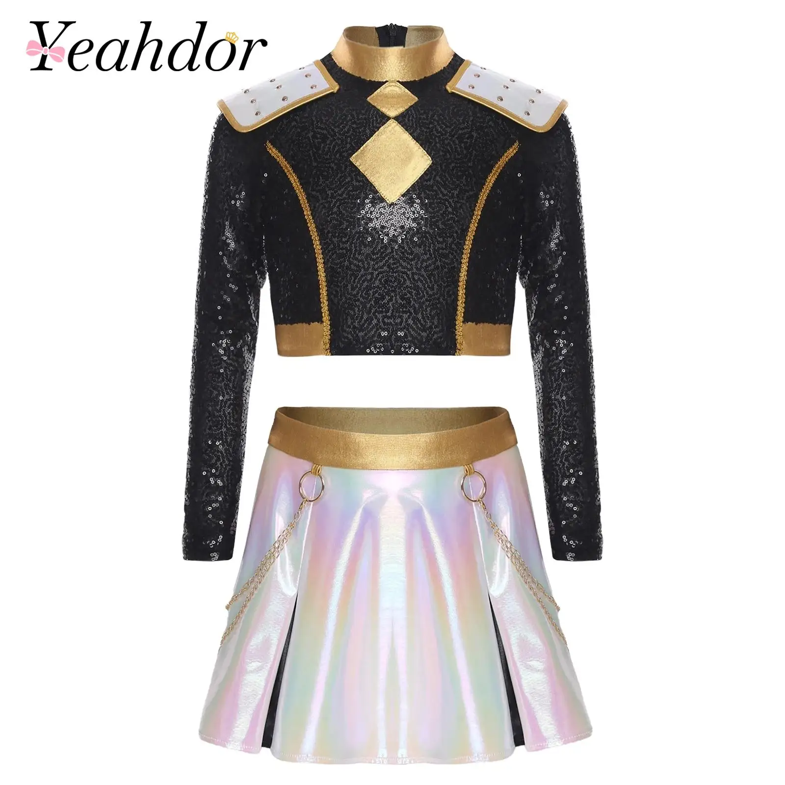 Kids Girls Anime Roleplay Outfit Demon Singer Costume Sequins Performance Dancewear Set for Halloween Cosplay Halloween Outfits
Kids Girls Anime Roleplay Outfit Demon Singer Costume Sequins Performance Dancewear Set for Halloween Cosplay Halloween Outfits