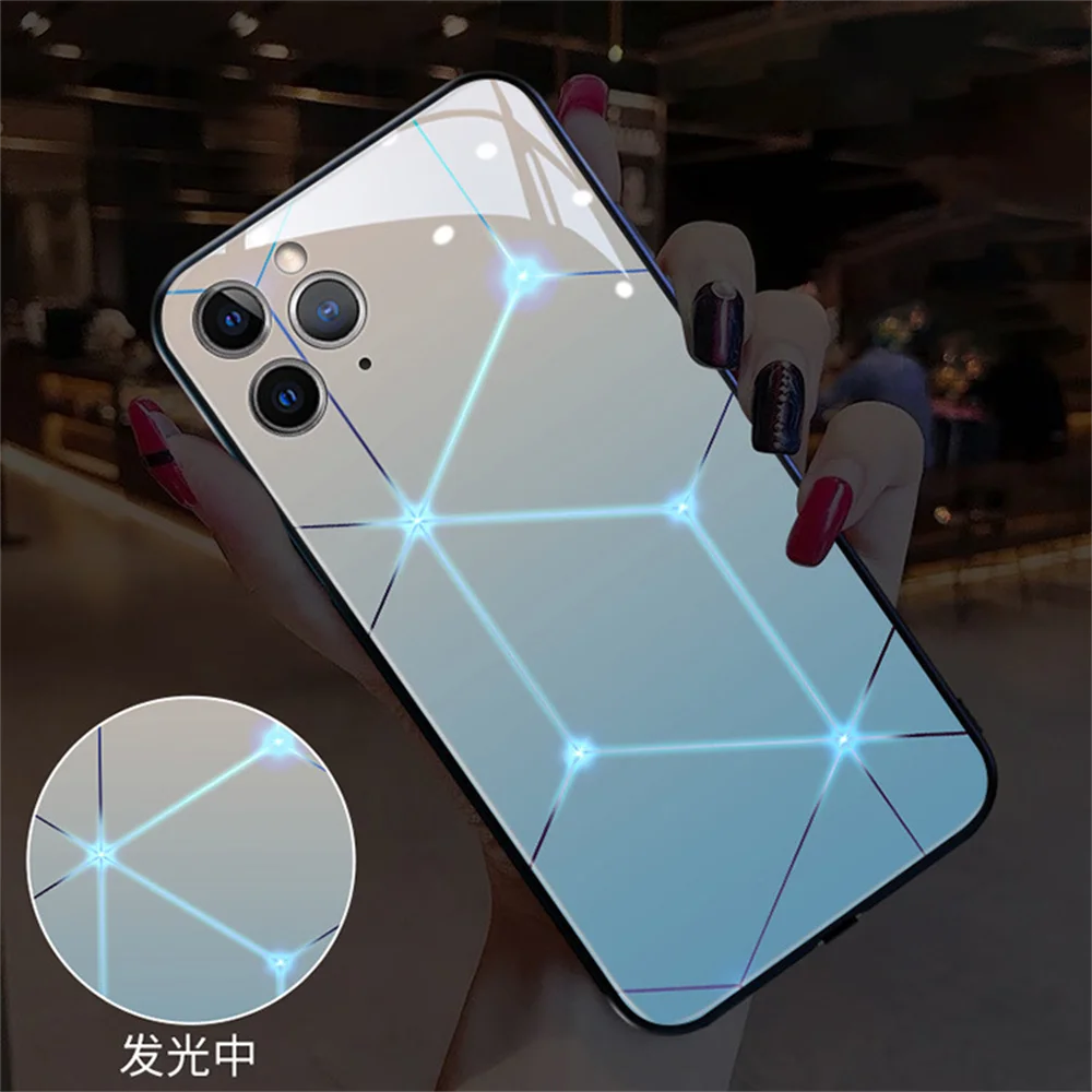 Diamond Grid Design Luminous Tempered Glass Phone Case LED Backlight Cover For iPhone Air 17 16 E 15 14 13 12 11 Pro Max Plus
Diamond Grid Design Luminous Tempered Glass Phone Case LED Backlight Cover For iPhone Air 17 16 E 15 14 13 12 11 Pro Max Plus