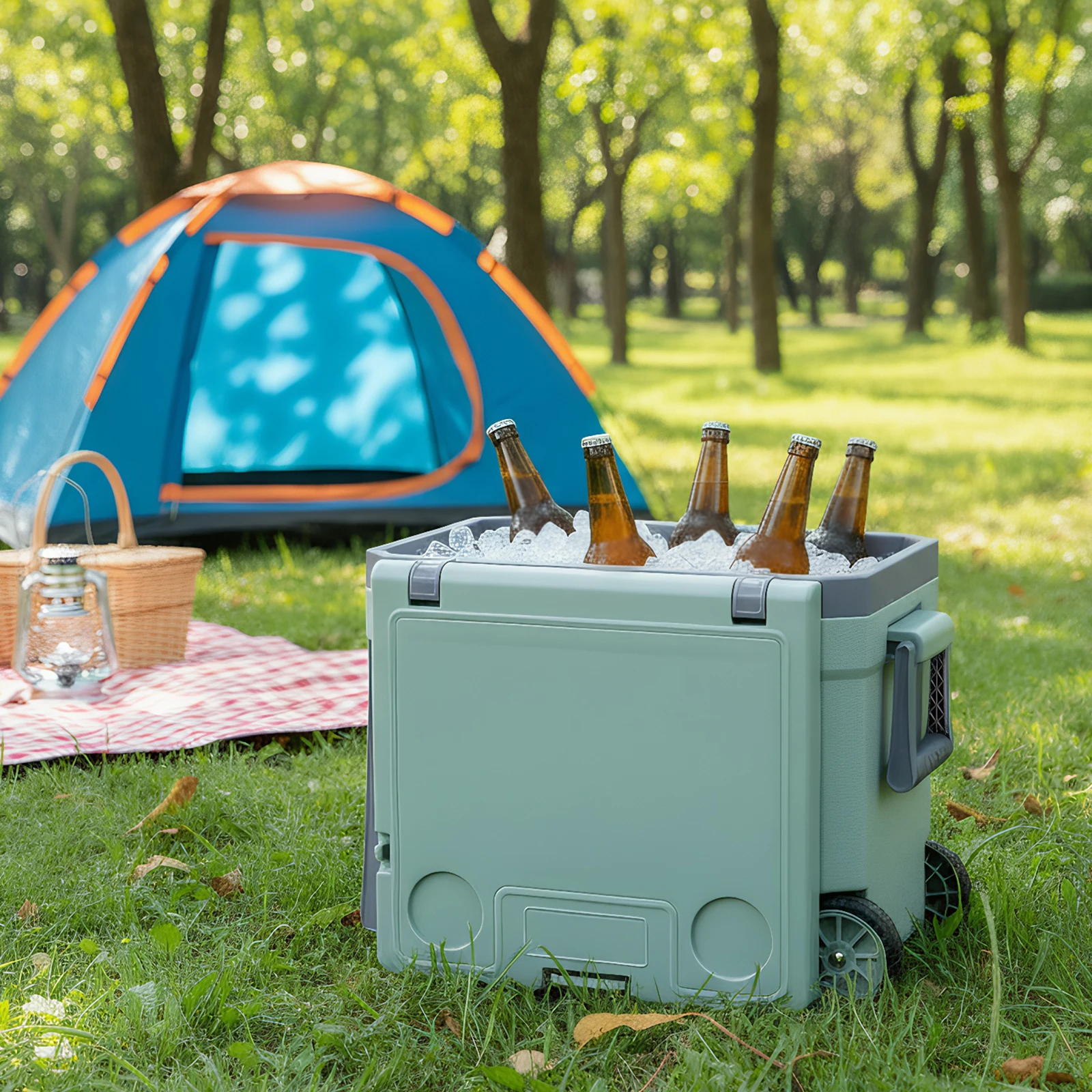 Portable Wheeled Cooler with Wheels Holds Ice Up To 24h Portable Car Wheel Insulator Plastic Cooler Leak-Proof for Home Travel
Portable Wheeled Cooler with Wheels Holds Ice Up To 24h Portable Car Wheel Insulator Plastic Cooler Leak-Proof for Home Travel