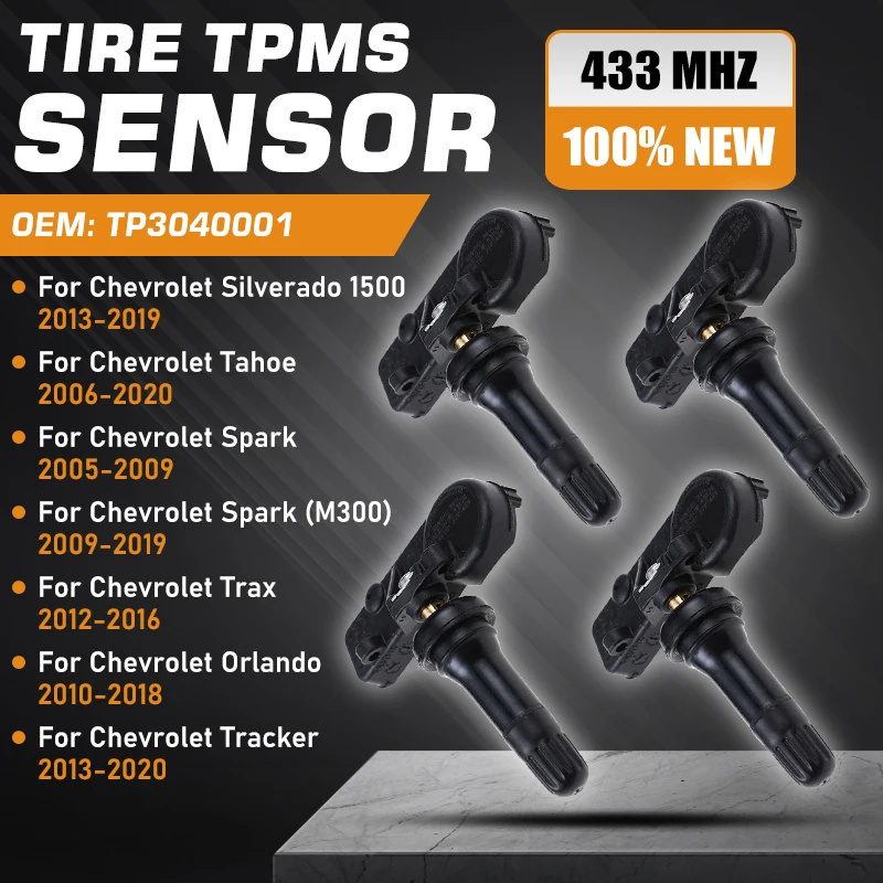 Car Tire Pressure Sensor TPMS For Chevrolet Silverado 1500 2013-2019 Chevrolet Tahoe 2006-2020 Chevy Spark Trax Orlando Tracker
Car Tire Pressure Sensor TPMS For Chevrolet Silverado 1500 2013-2019 Chevrolet Tahoe 2006-2020 Chevy Spark Trax Orlando Tracker