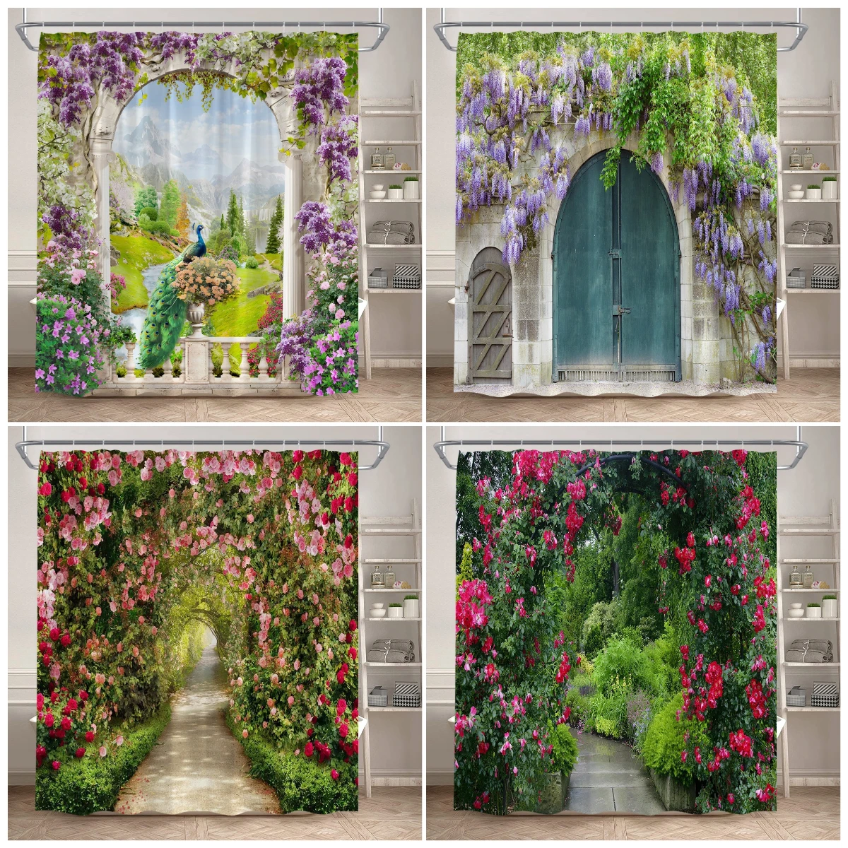 Spring Park Flowers Shower Curtain Wisteria Peacocks Pink Rose Rustic Floral Plants Modern Wall Hanging Bathroom Decor Curtains
Spring Park Flowers Shower Curtain Wisteria Peacocks Pink Rose Rustic Floral Plants Modern Wall Hanging Bathroom Decor Curtains
