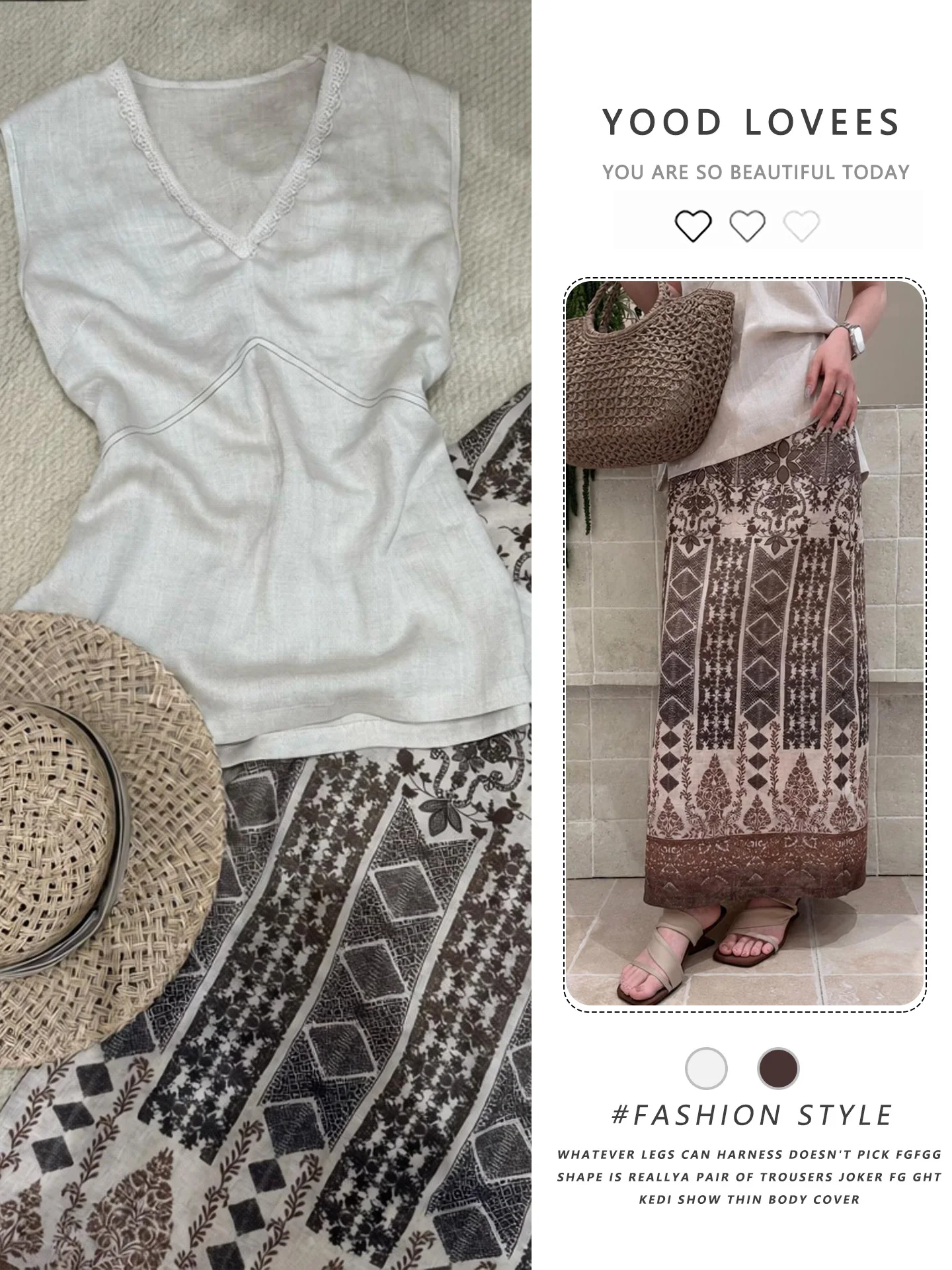 Summer 2026 New Arrival Lace Trim V-Neck Vest Top And Floral Print Skirt Two-Piece Set Unique Design Fashionable Commute...
Summer 2026 New Arrival Lace Trim V-Neck Vest Top And Floral Print Skirt Two-Piece Set Unique Design Fashionable Commute...
