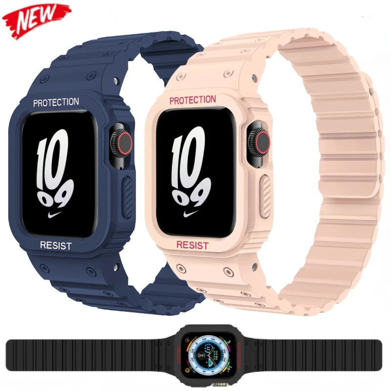 Magnetic Silicone Strap+Case for Apple Watch Ultra 2 49mm 9 8 7 45mm 41mm Protective Shell Kit IWatch 6 5 4 SE Comfortable Band
Magnetic Silicone Strap+Case for Apple Watch Ultra 2 49mm 9 8 7 45mm 41mm Protective Shell Kit IWatch 6 5 4 SE Comfortable Band