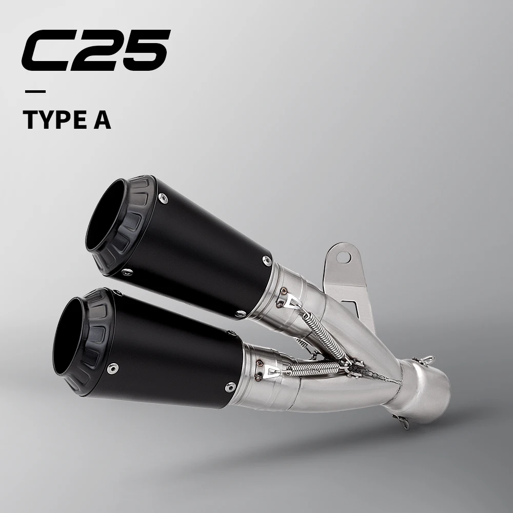 Universal motorcycle exhaust muffler exhaust for R3 R25 MT07 MT09 R1 Z400 Z650 C15 Double outlet muffler with a diameter of 51mm
Universal motorcycle exhaust muffler exhaust for R3 R25 MT07 MT09 R1 Z400 Z650 C15 Double outlet muffler with a diameter of 51mm