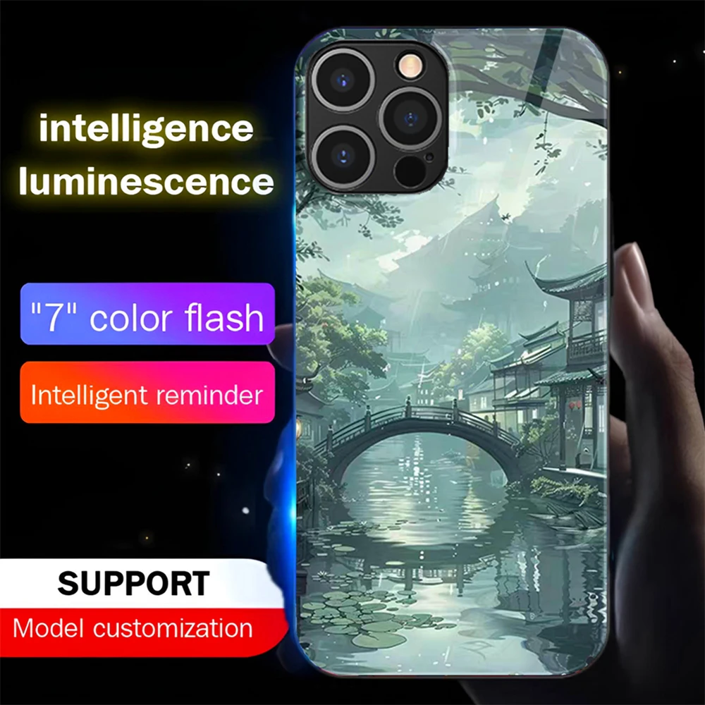 Pretty Ink landscape Design Smart LED Light Glow Tempered Glass Phone Case For iPhone Air 17 E 16 E 15 14 13 12 11 Pro Max Plus
Pretty Ink landscape Design Smart LED Light Glow Tempered Glass Phone Case For iPhone Air 17 E 16 E 15 14 13 12 11 Pro Max Plus