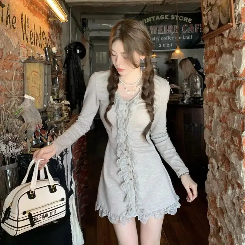 Lace Base Short Dress Spring Autumn New Long-Sleeved Waist Slim Inner Skirt Hot Girl Forest Princess Fairy Skirt
Lace Base Short Dress Spring Autumn New Long-Sleeved Waist Slim Inner Skirt Hot Girl Forest Princess Fairy Skirt