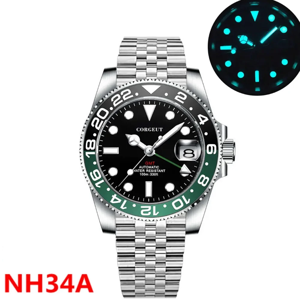 New Men's Luxury nh34 Automatic Mechanical Watches GMT Watch 40mm Sapphire Jubilee Band 10Bars Waterproof Watch Reloj Hombre
New Men's Luxury nh34 Automatic Mechanical Watches GMT Watch 40mm Sapphire Jubilee Band 10Bars Waterproof Watch Reloj Hombre