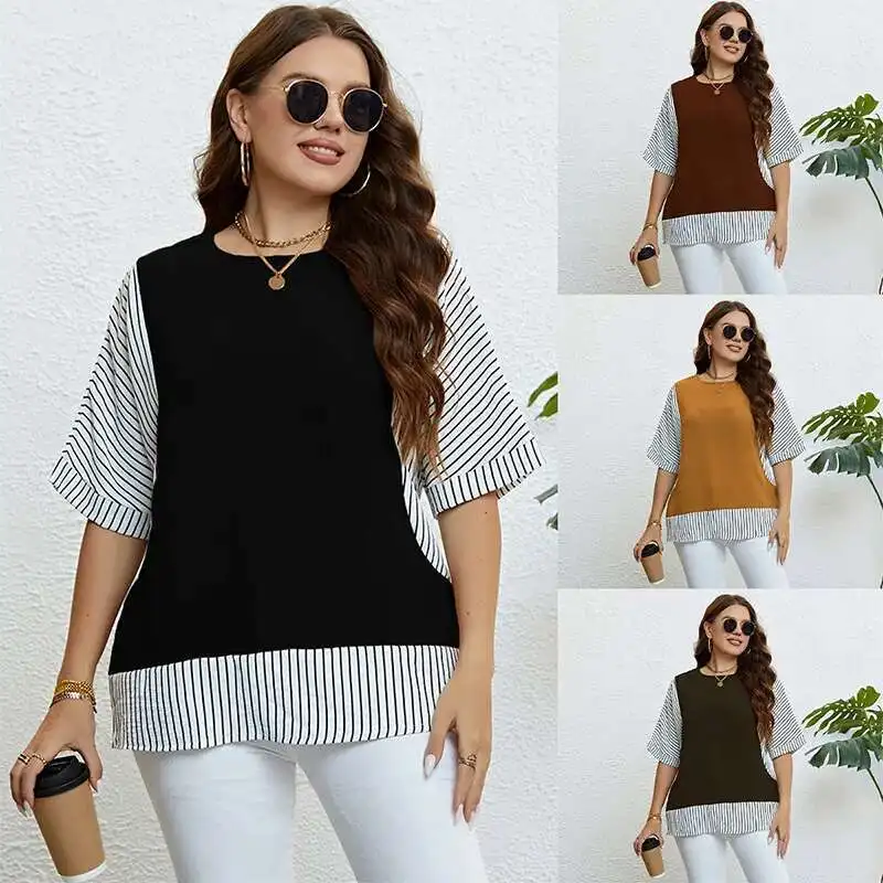 Round Summer Independently Neck Developed Stitching Fake Two Large Women's Tops Elegantes Casual Y2k Tshirt Shirts Blouses Woman
Round Summer Independently Neck Developed Stitching Fake Two Large Women's Tops Elegantes Casual Y2k Tshirt Shirts Blouses Woman
