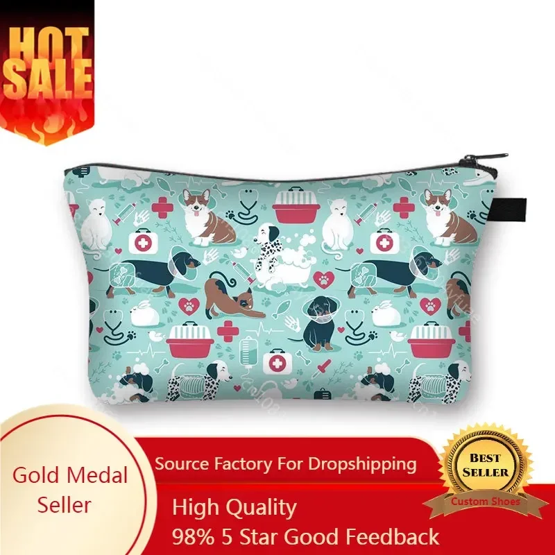 VET Medicine Cats Dogs Happy and Healthy Friends Makeup Bag Shepherd Cosmetic Bag 3D Printing Cute Dog Cosmetic Storage Case
VET Medicine Cats Dogs Happy and Healthy Friends Makeup Bag Shepherd Cosmetic Bag 3D Printing Cute Dog Cosmetic Storage Case