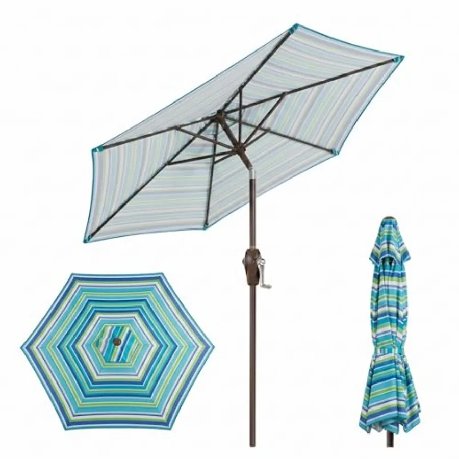 7.5ft Patio Umbrella Outdoor Table Market Umbrella with Push Button Tilt/Crank 6 Windproof Fiberglass Ribs UPF50+ UV Protection
7.5ft Patio Umbrella Outdoor Table Market Umbrella with Push Button Tilt/Crank 6 Windproof Fiberglass Ribs UPF50+ UV Protection