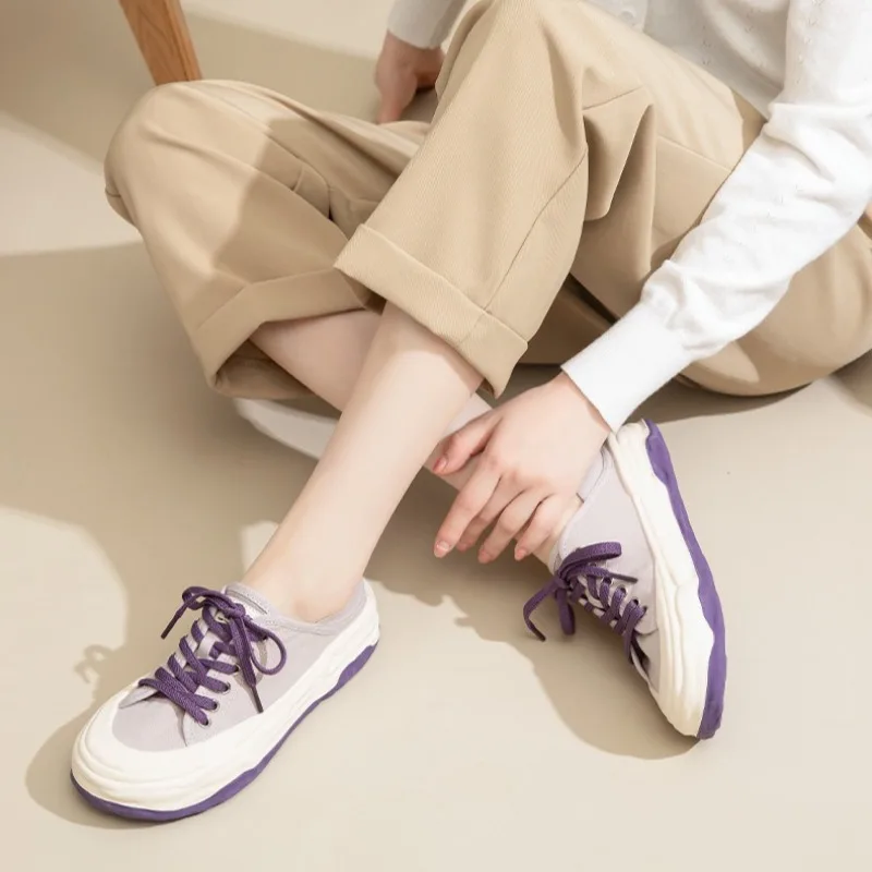 Trend Women's Shoes Exquisite Round Head Canvas Casual Shoes for Woman Fashion Lace Chunky Sneakers Designer Shoes Zapatos Mujer
Trend Women's Shoes Exquisite Round Head Canvas Casual Shoes for Woman Fashion Lace Chunky Sneakers Designer Shoes Zapatos Mujer