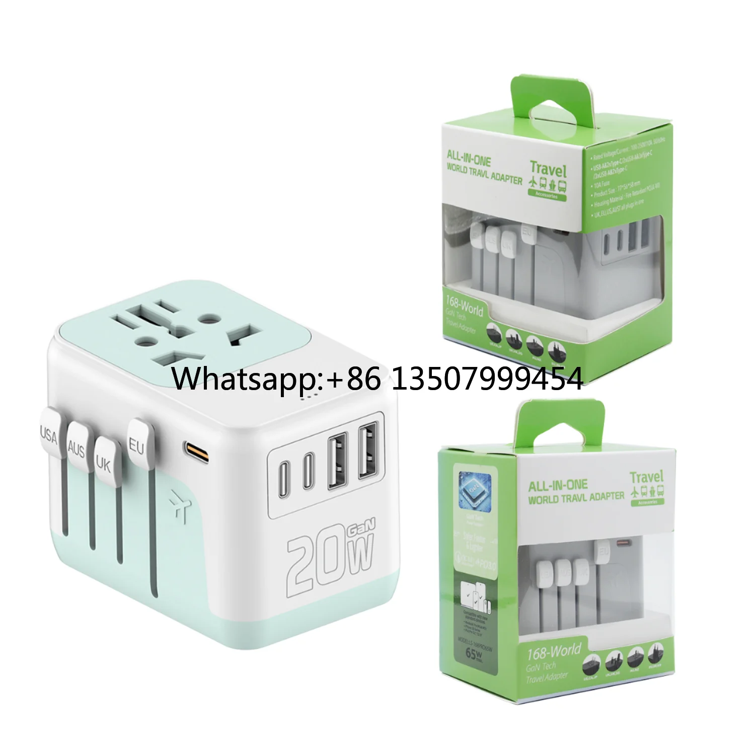 Multifunction Travel Adapter with 2 USB a & 3 USB-C Ports US-Standard AC Sockets Standard Grounding Customizable Logo
Multifunction Travel Adapter with 2 USB a & 3 USB-C Ports US-Standard AC Sockets Standard Grounding Customizable Logo