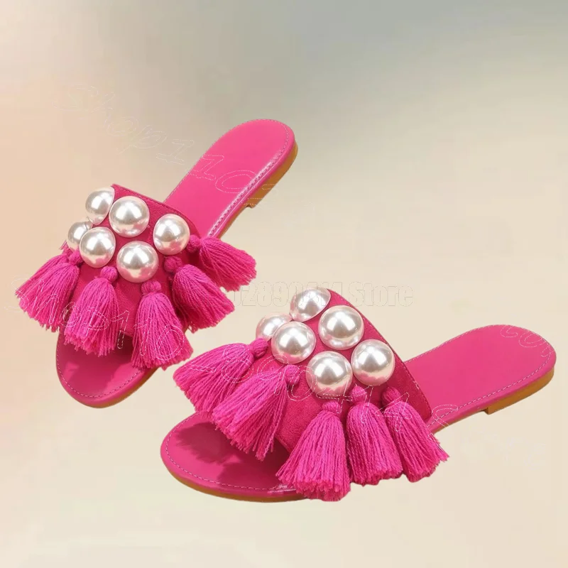 Pearl Design Rose Red Tassels Open Toe Slippers Slip On Women Shoes Low Top Fashion Party Feast Dating 2026 Zapatos Para Mujere
Pearl Design Rose Red Tassels Open Toe Slippers Slip On Women Shoes Low Top Fashion Party Feast Dating 2026 Zapatos Para Mujere