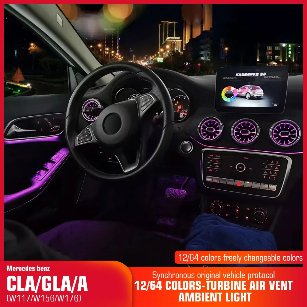 Для Mercedes Benz W117/W156/W176 A-Class GLA CLA светодиодная турбина вентиляционная лампа 12/664 цветная дверь комплект окружающего освещения приложение/управление автомобиля
Для Mercedes Benz W117/W156/W176 A-Class GLA CLA светодиодная турбина вентиляционная лампа 12/664 цветная дверь комплект окружающего освещения приложение/управление автомобиля