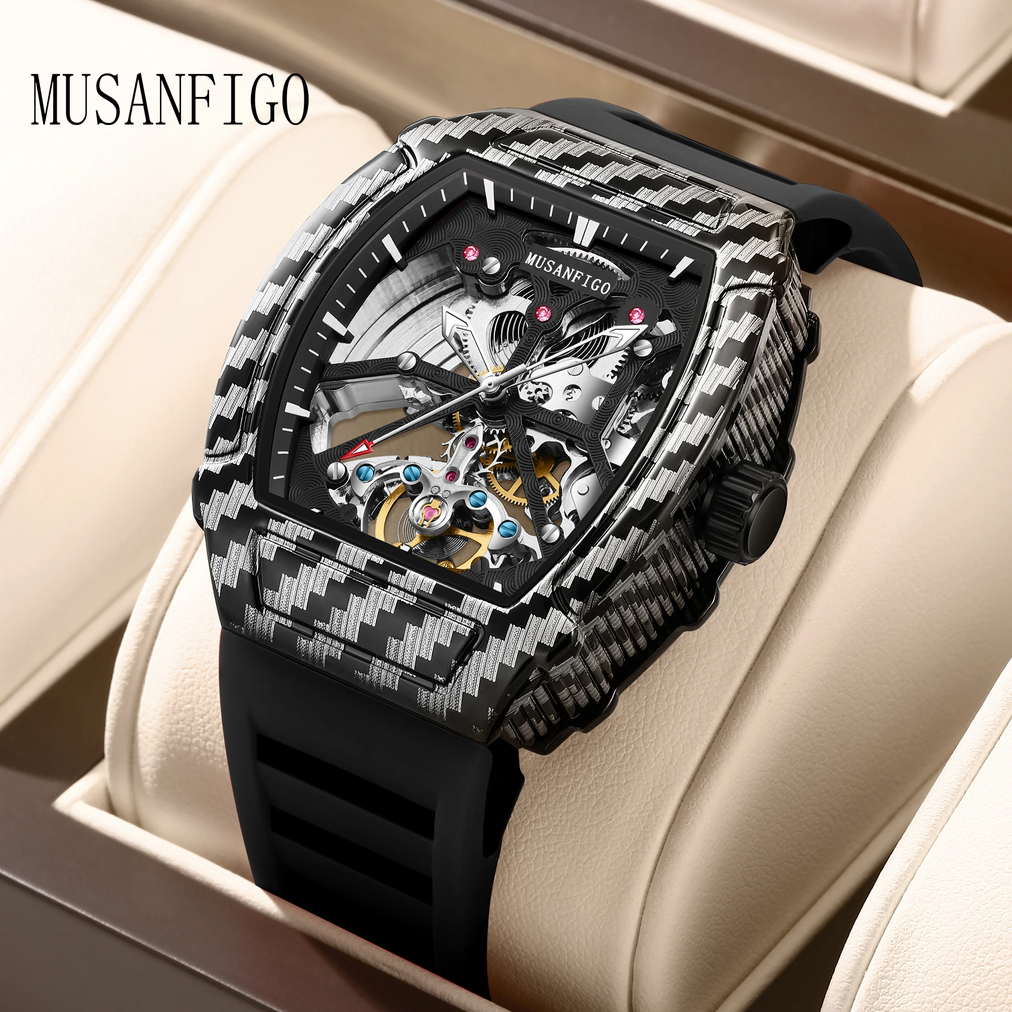 MUSANFIGO Bee hollow design luminous silicone strap automatic mechanical watch fashion men's national watch
MUSANFIGO Bee hollow design luminous silicone strap automatic mechanical watch fashion men's national watch