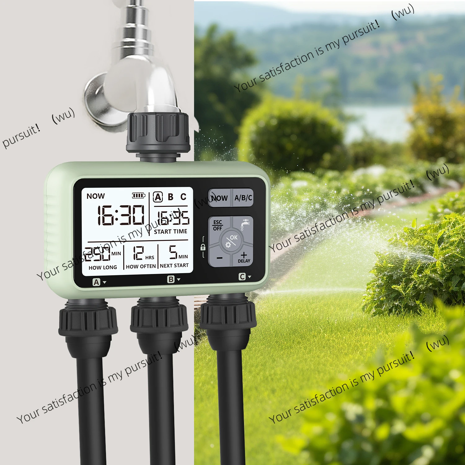 3 Outlet water timer Independent control program Digital garden nozzle
3 Outlet water timer Independent control program Digital garden nozzle