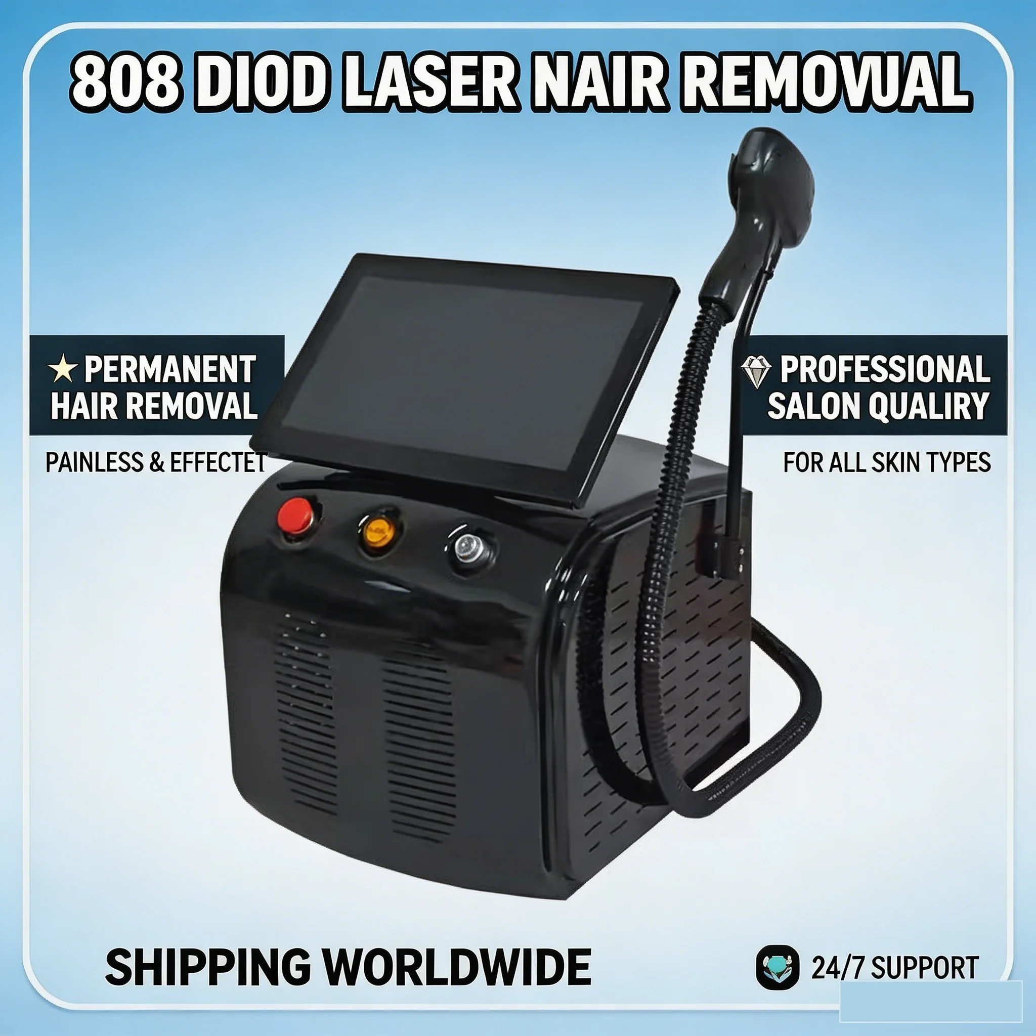 4000W Painless Semiconductor Laser Hair Removal Machine With 3 Wavelengths Of 755, 808nm, And 1064nm, Professional Hair Removal
4000W Painless Semiconductor Laser Hair Removal Machine With 3 Wavelengths Of 755, 808nm, And 1064nm, Professional Hair Removal