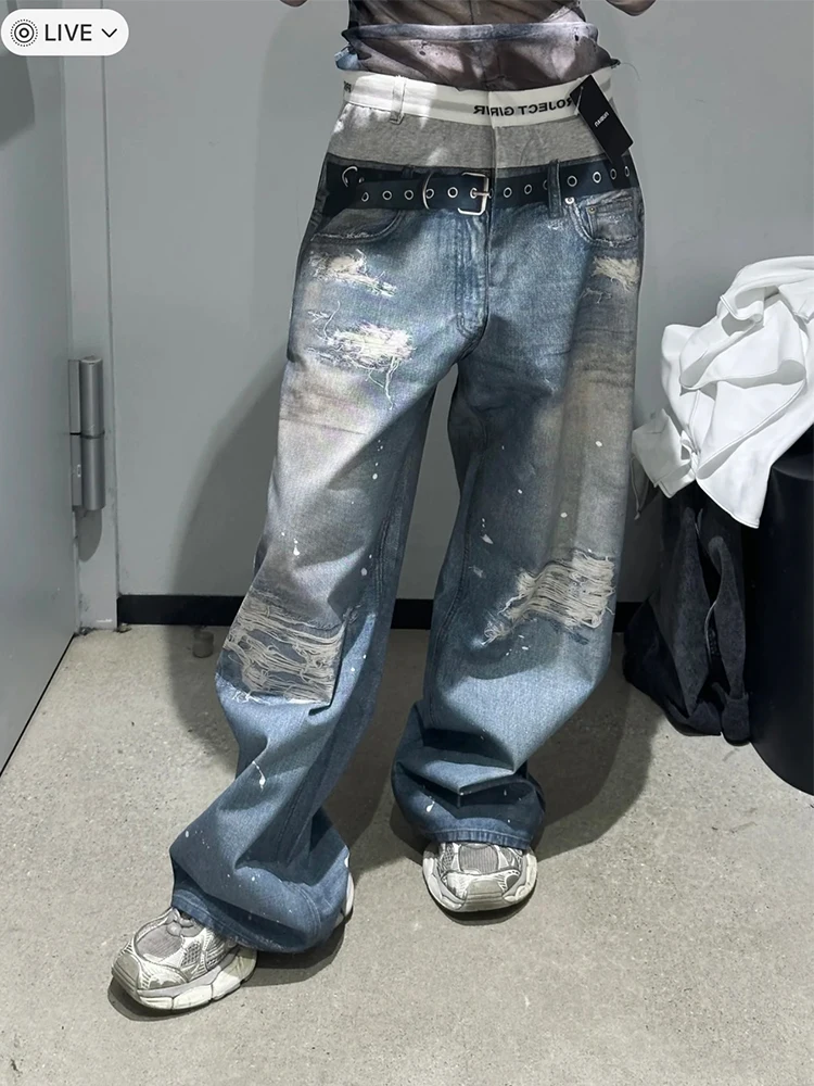 Ailz Project Vibe Distred Digital Print Double Waisand Wide Leg Jeans Casual Loose Fit Straight Cut Youth Faion
Ailz Project Vibe Distred Digital Print Double Waisand Wide Leg Jeans Casual Loose Fit Straight Cut Youth Faion