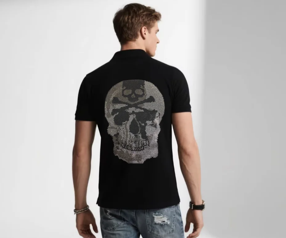 Designer Brand Men's Rhinestone-Embellished Polo Shirt for Fashion - Forward Gatherings
Designer Brand Men's Rhinestone-Embellished Polo Shirt for Fashion - Forward Gatherings