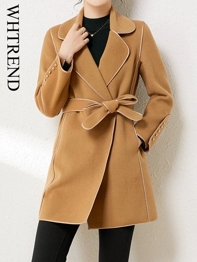 WHTREND Korean Style Wool Coat For Women Stylish Mid-Length Double-Sided Coats High End Clothing Autumn Winter New WH1094
WHTREND Korean Style Wool Coat For Women Stylish Mid-Length Double-Sided Coats High End Clothing Autumn Winter New WH1094