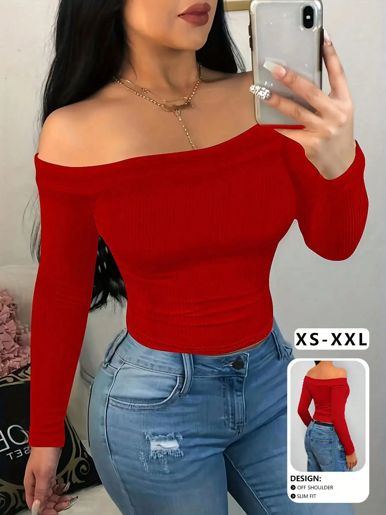 Женский укороченный топ с открытыми плечами и длинными рукавами в рубчик — облегающий крой в стиле Y2K для весны и лета
Женский укороченный топ с открытыми плечами и длинными рукавами в рубчик — облегающий крой в стиле Y2K для весны и лета