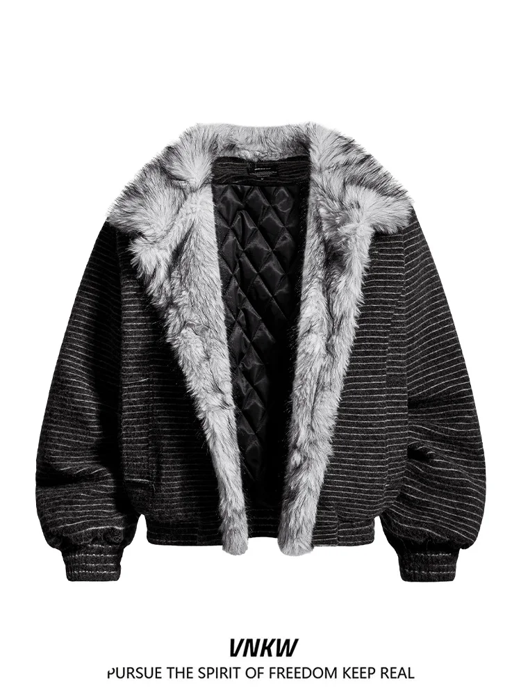 Thiened Winter Cotton Jaet for Couples with Fur Collar Striped Design ex Loose Fit Warm Casual Sle Youth Faion
Thiened Winter Cotton Jaet for Couples with Fur Collar Striped Design ex Loose Fit Warm Casual Sle Youth Faion