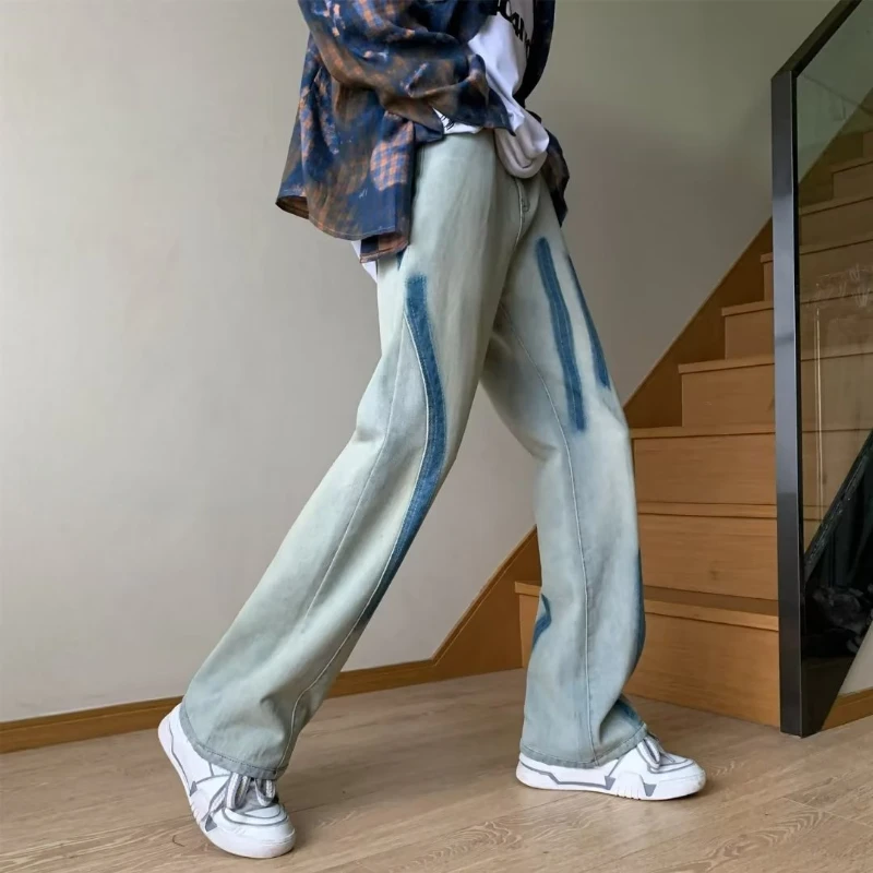 Прямые джинсы мужские контрастного цвета длиной до щиколотки Normcore стильная уличная одежда в корейском стиле унисекс Harajuku молодежная жизненная весна
Прямые джинсы мужские контрастного цвета длиной до щиколотки Normcore стильная уличная одежда в корейском стиле унисекс Harajuku молодежная жизненная весна