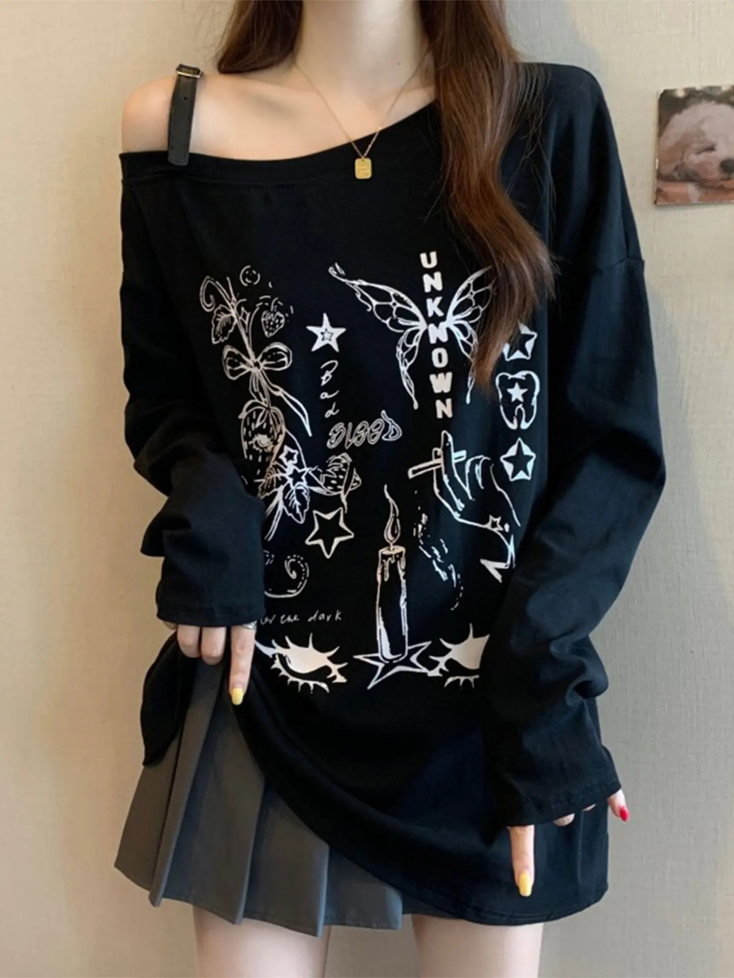 American Sle Long Sve Printed Asymmetrical oulder T-irt Spring 2026 plus Size Women's Faionable Loose Belly Coveri...
American Sle Long Sve Printed Asymmetrical oulder T-irt Spring 2026 plus Size Women's Faionable Loose Belly Coveri...