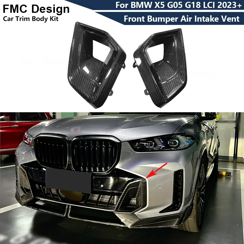 For BMW X5 G05 G18 LCI M Sport 2023+ Dry Carbon Fiber Front Bumper Air Intake Vent Trims Upgrade Body kit
For BMW X5 G05 G18 LCI M Sport 2023+ Dry Carbon Fiber Front Bumper Air Intake Vent Trims Upgrade Body kit
