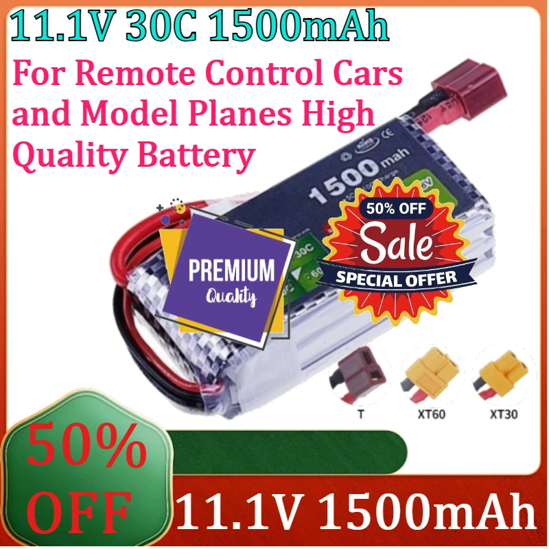 For Remote Control Cars and Model Planes High Quality Battery New 11.1V 1500mAh 30C Li-Polymer Battery
For Remote Control Cars and Model Planes High Quality Battery New 11.1V 1500mAh 30C Li-Polymer Battery
