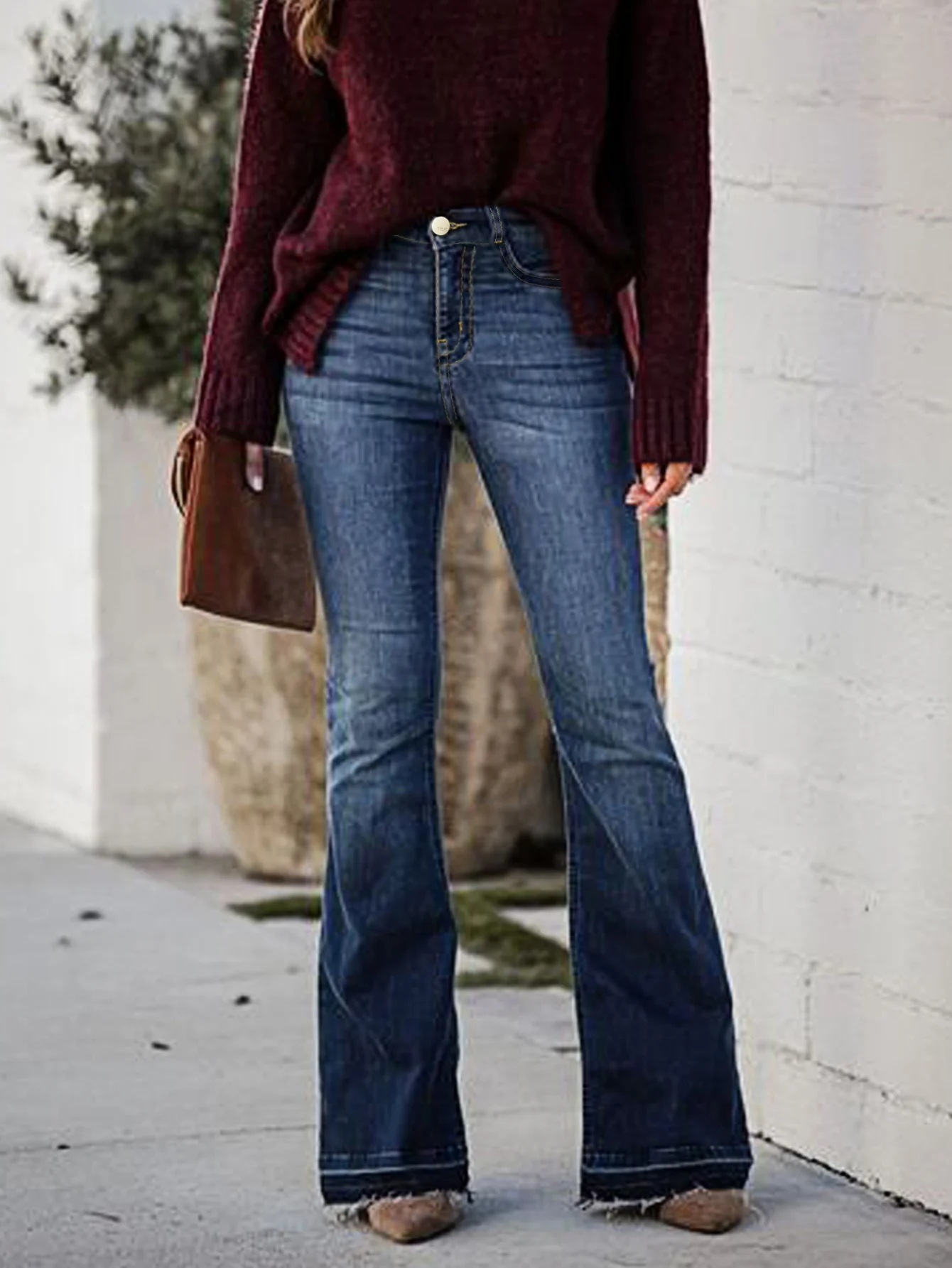 Women's dark blue denim flared pants high elastic loose retro casual versatile jeans four seasons women's clothing
Women's dark blue denim flared pants high elastic loose retro casual versatile jeans four seasons women's clothing