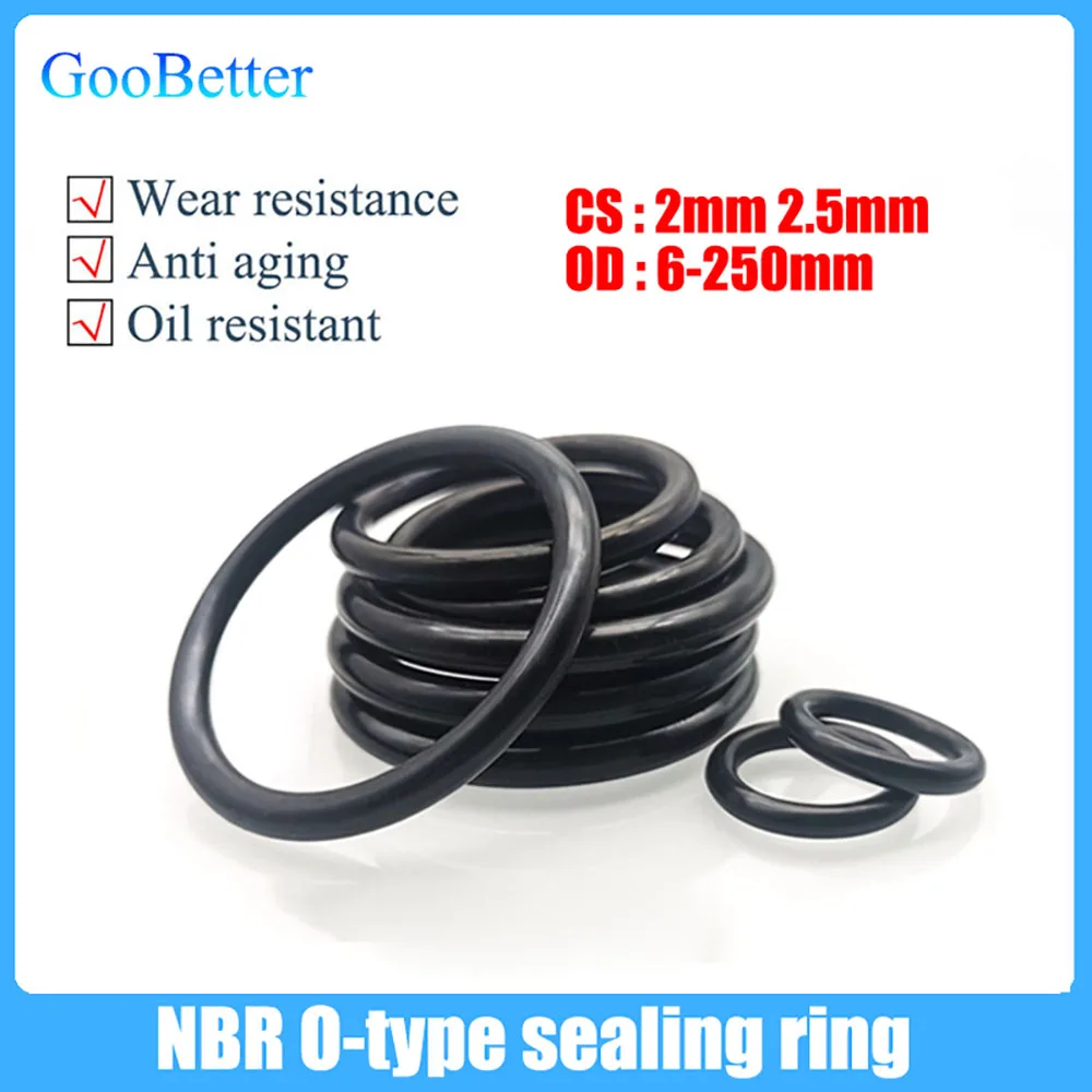 50Pcs NBR O Ring Seal Gasket Thickness CS 2mm 2.5mm Nitrile Butadiene Rubber Spacer Oil Resistance Washer Black Round Shape
50Pcs NBR O Ring Seal Gasket Thickness CS 2mm 2.5mm Nitrile Butadiene Rubber Spacer Oil Resistance Washer Black Round Shape
