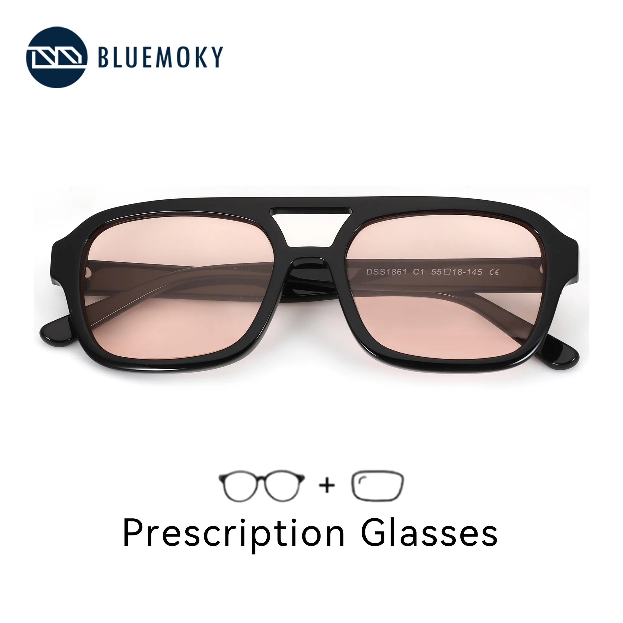 BLUEMOKY M Size Fashion Pilot Acetate UV400 Polarized Sunglasses Prescription For Men Aviator Optical Sun Glasses
BLUEMOKY M Size Fashion Pilot Acetate UV400 Polarized Sunglasses Prescription For Men Aviator Optical Sun Glasses