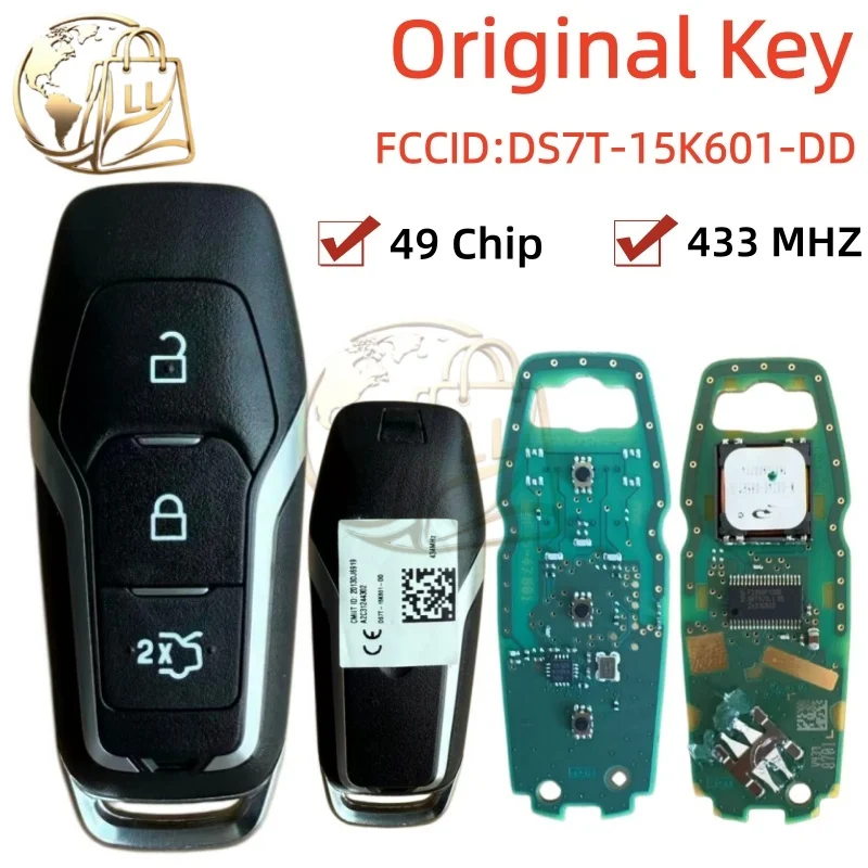 Original for Ford FCC DI DS7T-15K601-DD Mondeo Edge S-Max Galaxy 49 Chip 433 Mhz 3 Buttons 2014-2018 Smart Card Remote Car Key
Original for Ford FCC DI DS7T-15K601-DD Mondeo Edge S-Max Galaxy 49 Chip 433 Mhz 3 Buttons 2014-2018 Smart Card Remote Car Key
