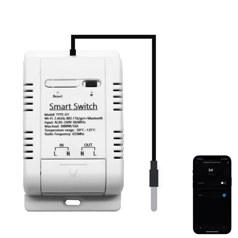 Tuya Smart Switch Temperature Sensor Plastic Built-In Power Monitor For Alexa Google Assistant
Tuya Smart Switch Temperature Sensor Plastic Built-In Power Monitor For Alexa Google Assistant