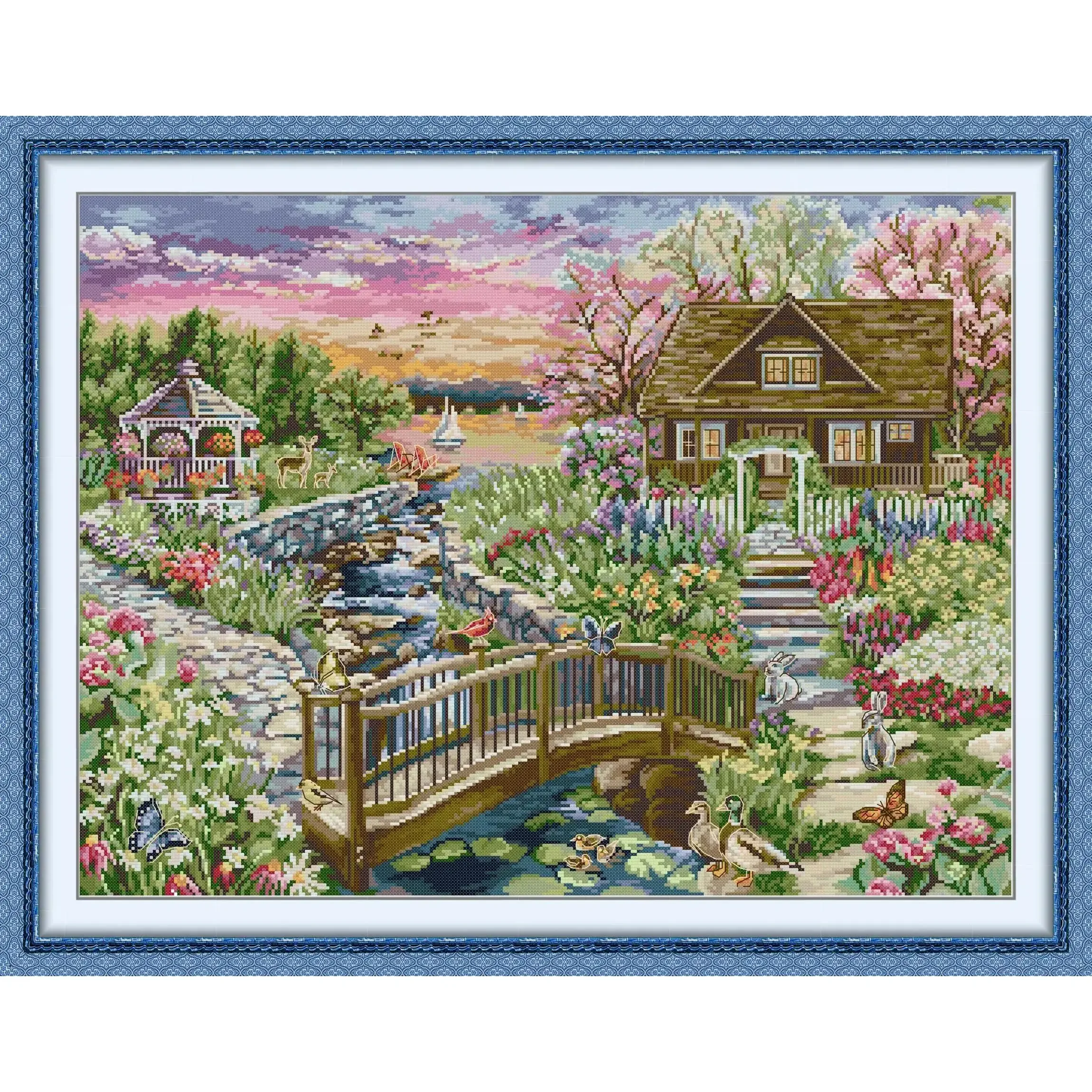 Joy Sunday Pre-printed Cross Stitch Kit Easy Pattern Aida Stamped Fabric Embroidery Set-Spring Lake House
Joy Sunday Pre-printed Cross Stitch Kit Easy Pattern Aida Stamped Fabric Embroidery Set-Spring Lake House