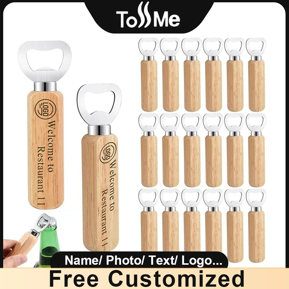 5/10Pcs Wooden Bottle Opener with LOGO Personalization Stainless Steel Wood Handheld Beer Opener Bar Wedding Party Accessories
5/10Pcs Wooden Bottle Opener with LOGO Personalization Stainless Steel Wood Handheld Beer Opener Bar Wedding Party Accessories