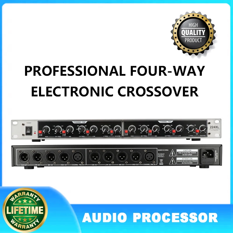 Professional Four-Way Electronic Crossover / Audio Processor / Stage Tuner Electronic Crossover / Audio Signal Distributor
Professional Four-Way Electronic Crossover / Audio Processor / Stage Tuner Electronic Crossover / Audio Signal Distributor