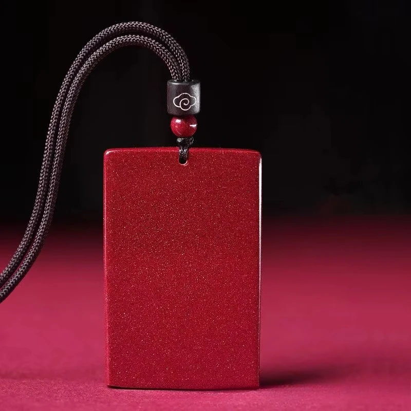 Tag Pendant Necklace Natural Purple Red Buddhist Cinnabar Pendant Men's and Women's Necklace Solid color glossy surface Charm Pe
Tag Pendant Necklace Natural Purple Red Buddhist Cinnabar Pendant Men's and Women's Necklace Solid color glossy surface Charm Pe