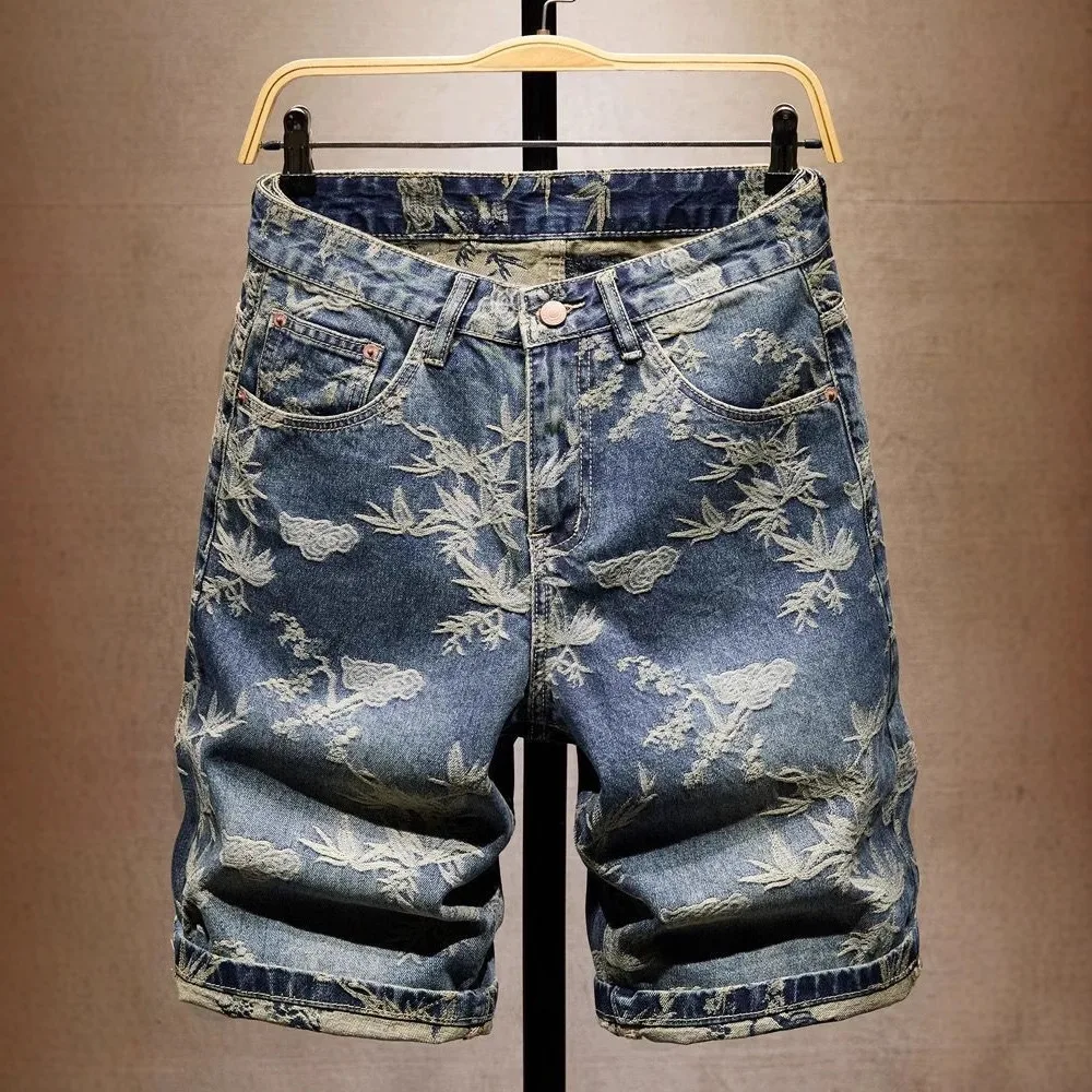 High-end Denim Shorts Men's New Trendy Brand Embroidered American Loose Five-point Pants Summer Thin Five-point Medium Pants
High-end Denim Shorts Men's New Trendy Brand Embroidered American Loose Five-point Pants Summer Thin Five-point Medium Pants