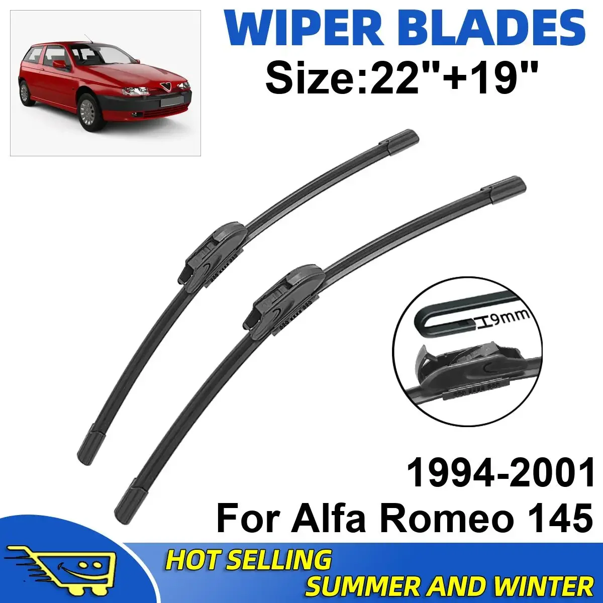 2PCS Wiper Blades Set Kit For Alfa Romeo 145 1994-2001 Front Windshield Brushes Windscreen Window Accessories
2PCS Wiper Blades Set Kit For Alfa Romeo 145 1994-2001 Front Windshield Brushes Windscreen Window Accessories