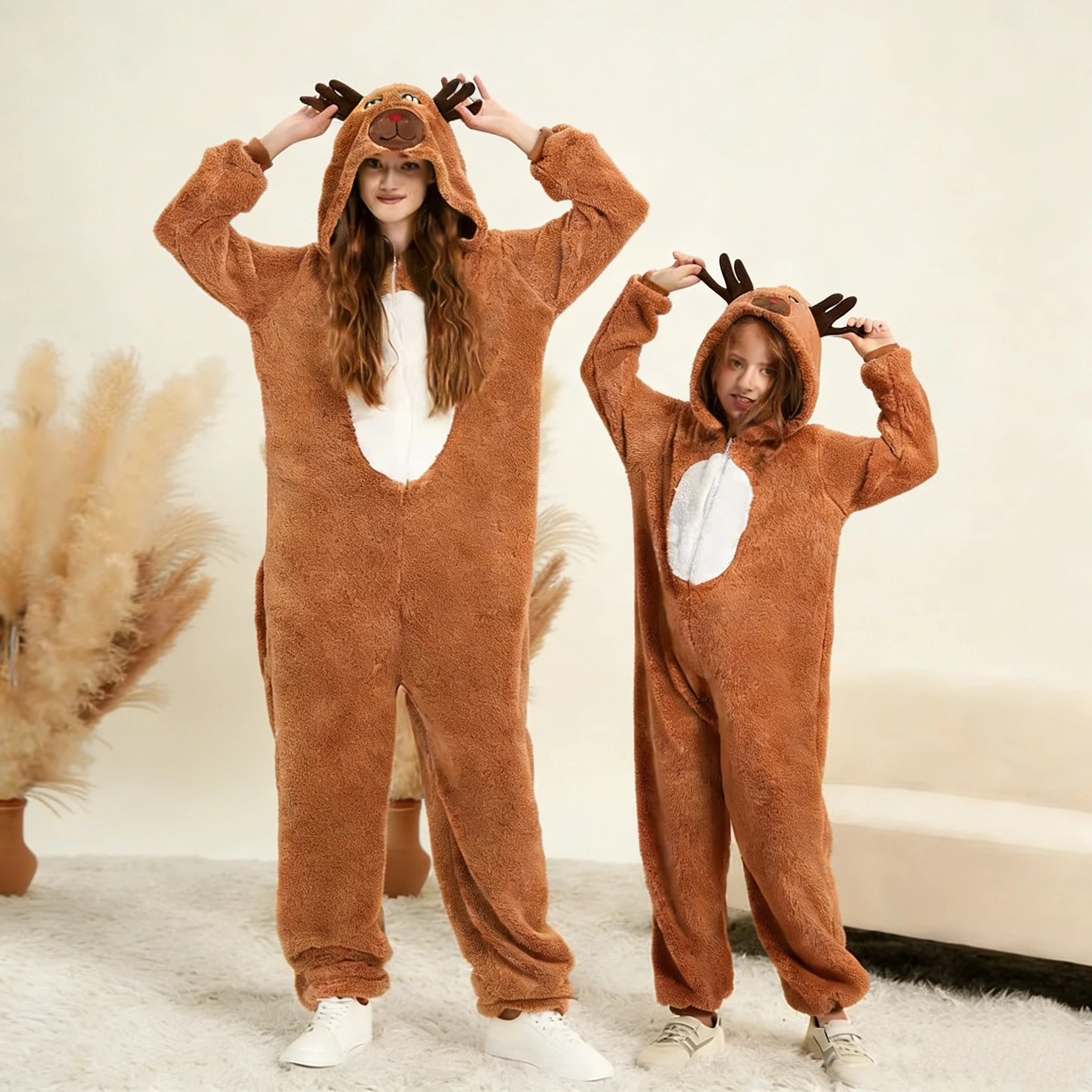 Unisex Adult Christmas Carnival Halloween Deer Costume Enfant Women Hooded Deers Costumes Cosplay Onesie Cartoon Pajamas
Unisex Adult Christmas Carnival Halloween Deer Costume Enfant Women Hooded Deers Costumes Cosplay Onesie Cartoon Pajamas