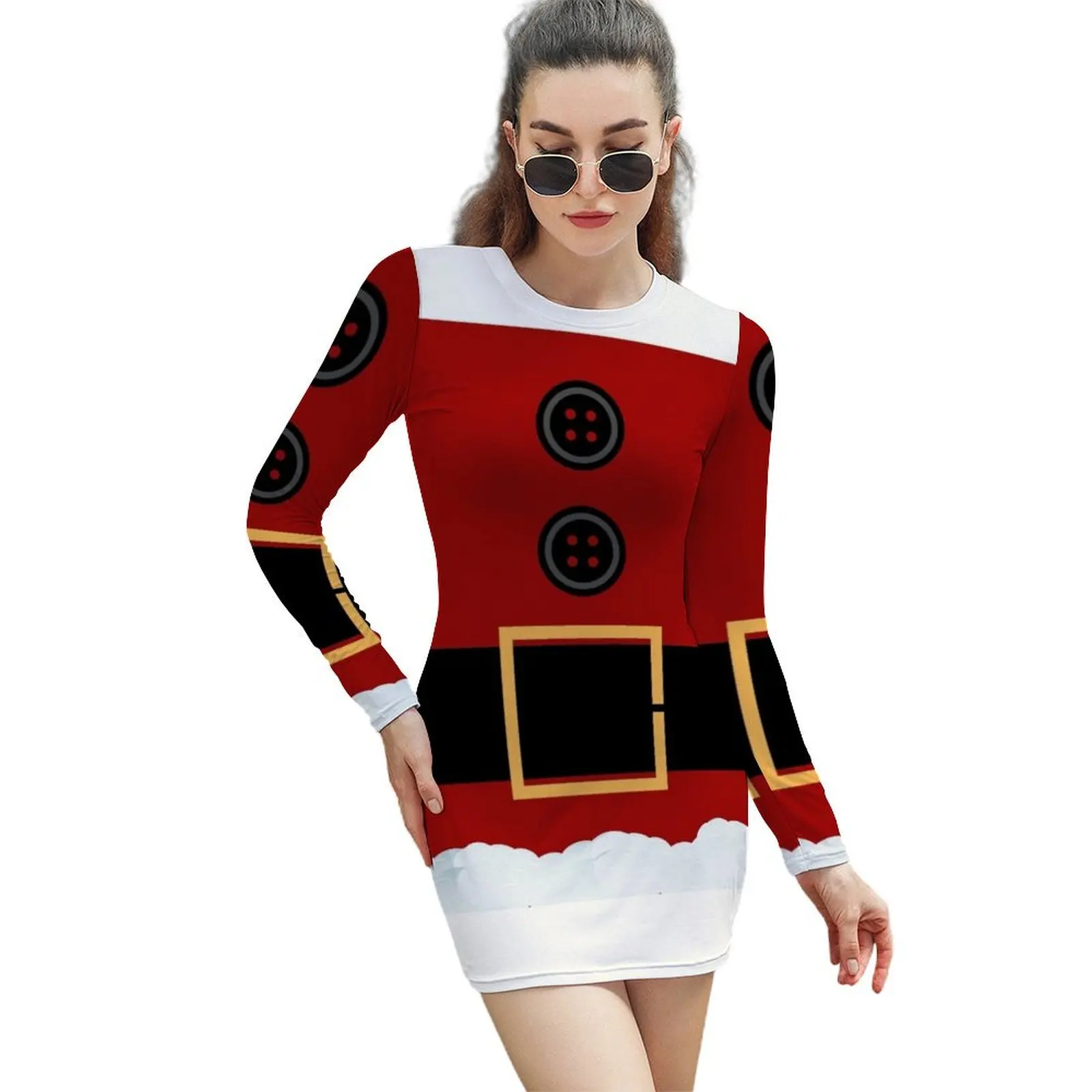 Santa Suit Merry Christmas Happy Holidays Festive Christmas Jolly Holly Design Long-Sleeved Sheath Dress
Santa Suit Merry Christmas Happy Holidays Festive Christmas Jolly Holly Design Long-Sleeved Sheath Dress