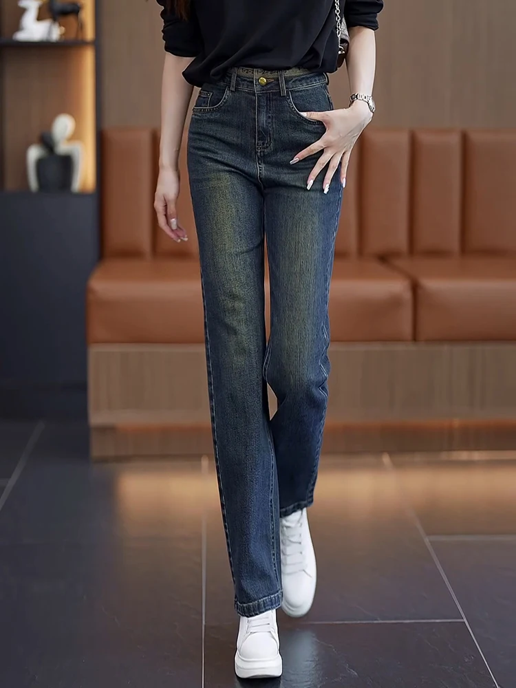 High Waist Straight Leg Jeans Women's Casual Slim Fit Small Size Wide Leg Pants Dream Wisdom Spring Autumn New Style
High Waist Straight Leg Jeans Women's Casual Slim Fit Small Size Wide Leg Pants Dream Wisdom Spring Autumn New Style