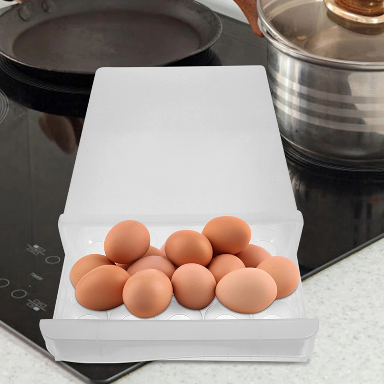 Drawer Type Egg Storage Container Thick Sturdy Durable Waterproof Corrosion Resistant Transparent Visible Easy Pull Push Rounded 
Drawer Type Egg Storage Container Thick Sturdy Durable Waterproof Corrosion Resistant Transparent Visible Easy Pull Push Rounded